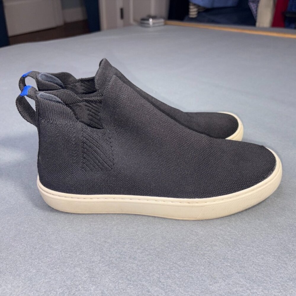 Rothy's Womens 7 Black The Chelsea Ankle Mid-top Sneaker Boot Stretch Knit